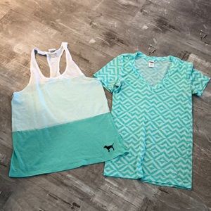 Bundle of 2 pink brand tops size small & xs